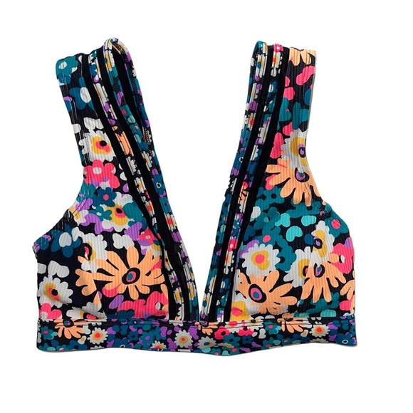 Body Glove Summertime Dita Floral Bikini Bra Deep V Top - Picture 13 of 13